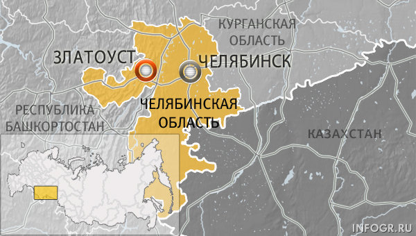 Златоуст на карте россии